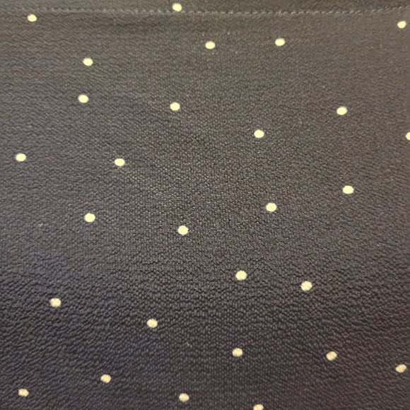 Elle NWT Off Shoulder Scalloped Blouse Navy & White Polka Dots Small - Picture 11 of 15